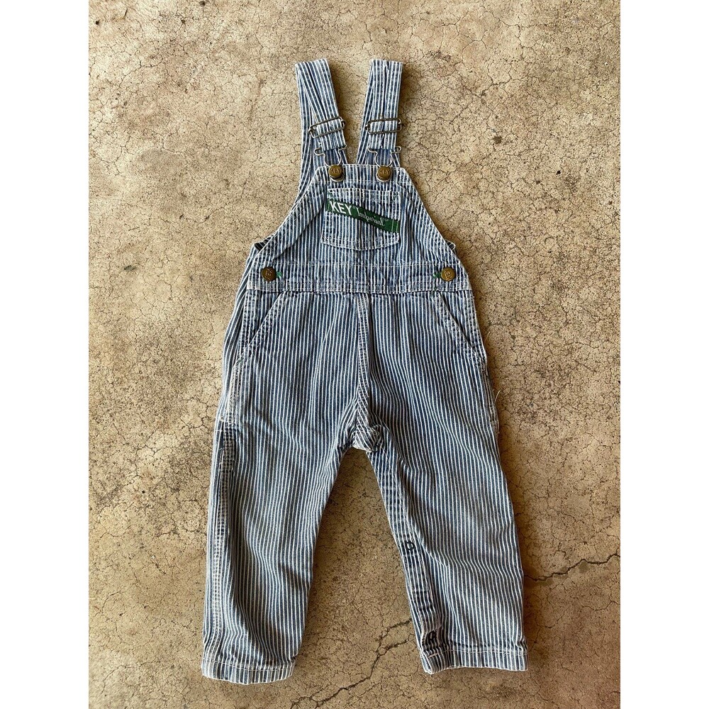 Vintage Key striped overalls